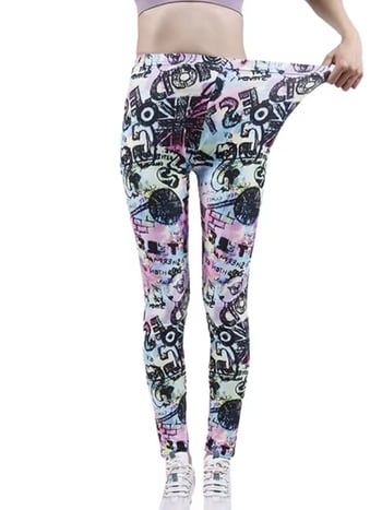 Нови трансгранични европейски и американски стил 3D принтирани йога панталони за жени, повдигащи бедрата, прилепнали спортни клинове, модерни фитнес панталони