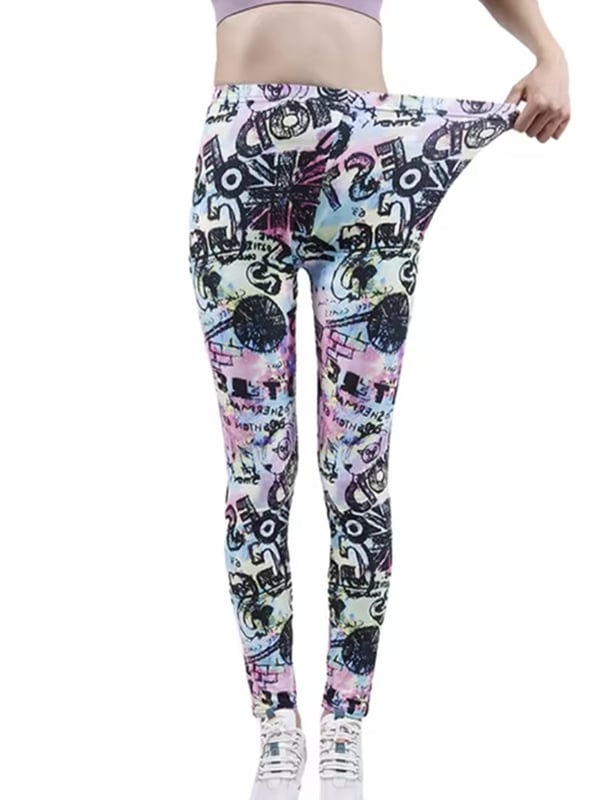 Нови трансгранични европейски и американски стил 3D принтирани йога панталони за жени, повдигащи бедрата, прилепнали спортни клинове, модерни фитнес панталони