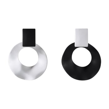Ασπρόμαυροι γεωμετρικοί κύκλοι, νέο μοντέρνο και υπερβολικό κλιπ δαχτυλιδιού για το 2020, υψηλής ποιότητας και μοναδικό ευρωπαϊκό και αμερικανικό στυλ, κλιπ αυτιών γενικής χρήσης, δεν απαιτούνται τρυπήματα αυτιών.