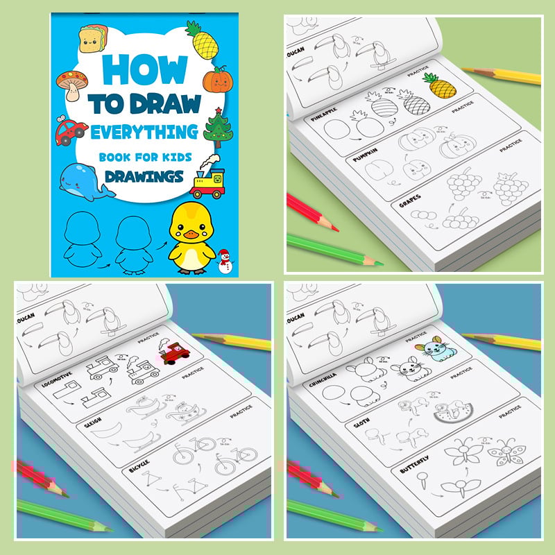 Трансгранична детска проста рисунка за начинаещи в предучилищна възраст стъпка по стъпка книга за рисуване в детска градина бебе просветление драскулка книга за оцветяване