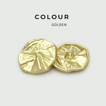 Μοντέρνο σακάκι με ακανόνιστο σχήμα, πτυχωτό με μεταλλικά κουμπιά και δερμάτινη επένδυση, πολυτελές ακανόνιστο σγουρό κουμπί