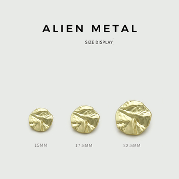 Μοντέρνο σακάκι με ακανόνιστο σχήμα, πτυχωτό με μεταλλικά κουμπιά και δερμάτινη επένδυση, πολυτελές ακανόνιστο σγουρό κουμπί