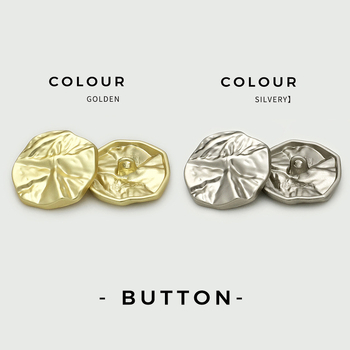 Μοντέρνο σακάκι με ακανόνιστο σχήμα, πτυχωτό με μεταλλικά κουμπιά και δερμάτινη επένδυση, πολυτελές ακανόνιστο σγουρό κουμπί