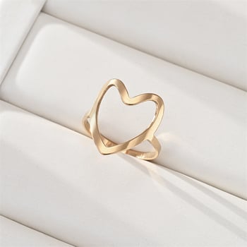 Inel nou din oțel inoxidabil cu stea modernă cu cinci colțuri, croială unică, formă de inimă sculptată, inel simplu din oțel titan