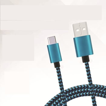 Плетена кабелна връзка Type-C за бързо зареждане, найлонов кабел за данни, съвместима с телефони Android и Huawei, бързо зареждане чрез USB, трансгранична електронна търговия.