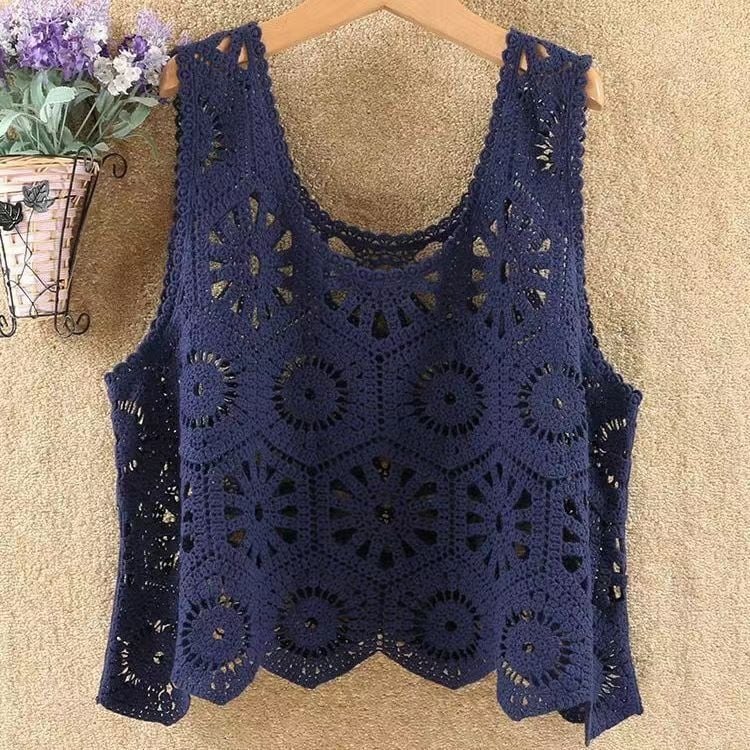 Νέο Γυναικείο Φανελάκι από Πλεκτό Βαμβάκι σε Ρετρό Στυλ 2025, Χαλαρή Γραμμή, Πλεκτό με Εφαρμοστό Μπλούζα