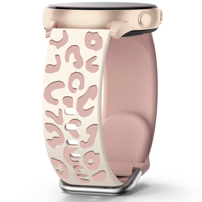 Съвместим със Samsung Galaxy Watch 6/7/5/4 с релефна леопардова каишка от силикон, Huawei е дишащ и стилен.