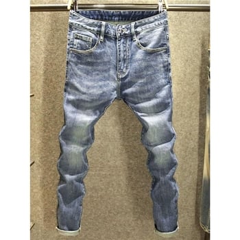 Luksuzne muške traperice u europskom stilu, jesen/zima 2023., 3D termotransfer tisak, vrhunske, elegantne, svestrane