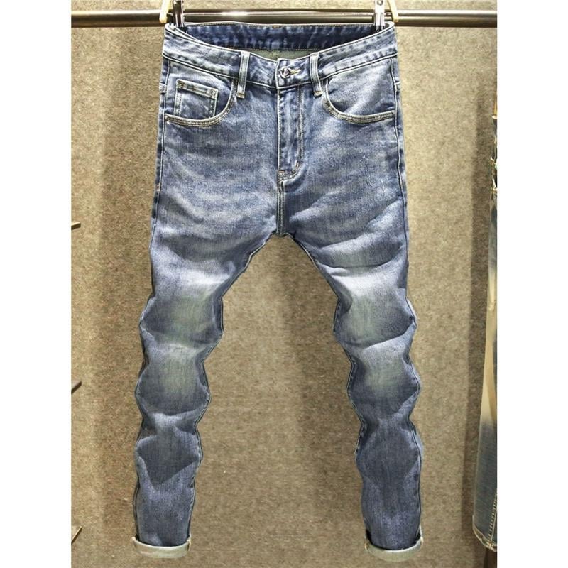 Luksuzne muške traperice u europskom stilu, jesen/zima 2023., 3D termotransfer tisak, vrhunske, elegantne, svestrane