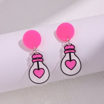 Cercei populari de Ziua Îndrăgostiților în formă de inimă cu design de inimă, săgeată, farfurie și zar pentru comerț electronic transfrontalier - Cercei acrilici