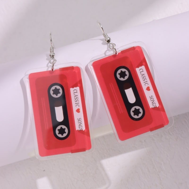 Cercei populari de Ziua Îndrăgostiților în formă de inimă cu design de inimă, săgeată, farfurie și zar pentru comerț electronic transfrontalier - Cercei acrilici