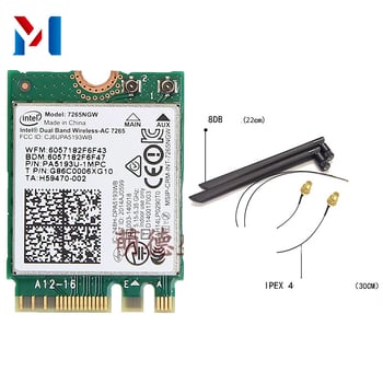 Placă de rețea wireless Gigabit Bluetooth 4.0 dual-band pentru Intel 7265NGW 7265AC 5G.