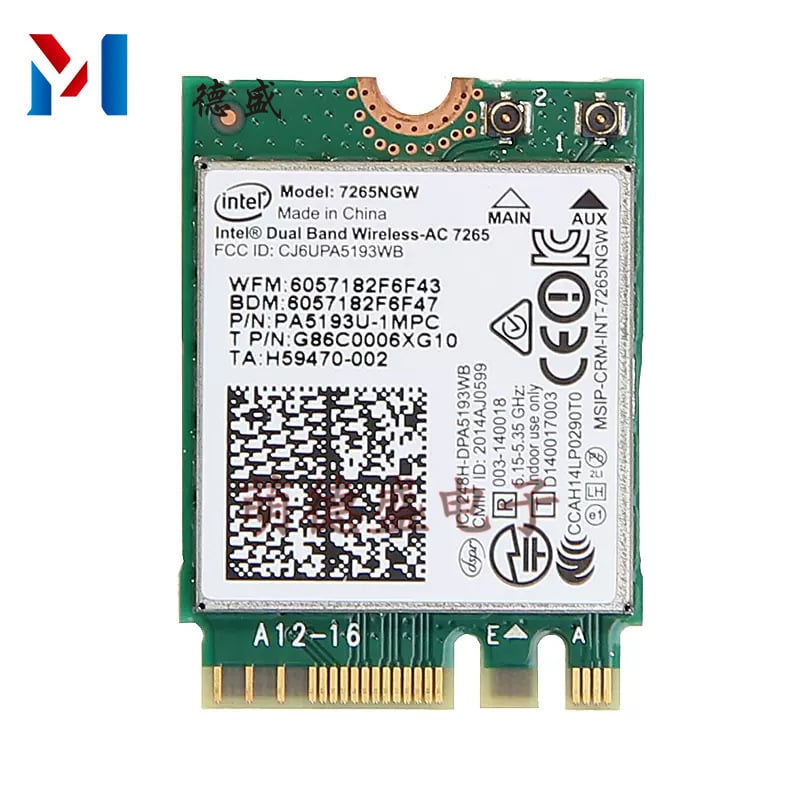 Placă de rețea wireless Gigabit Bluetooth 4.0 dual-band pentru Intel 7265NGW 7265AC 5G.