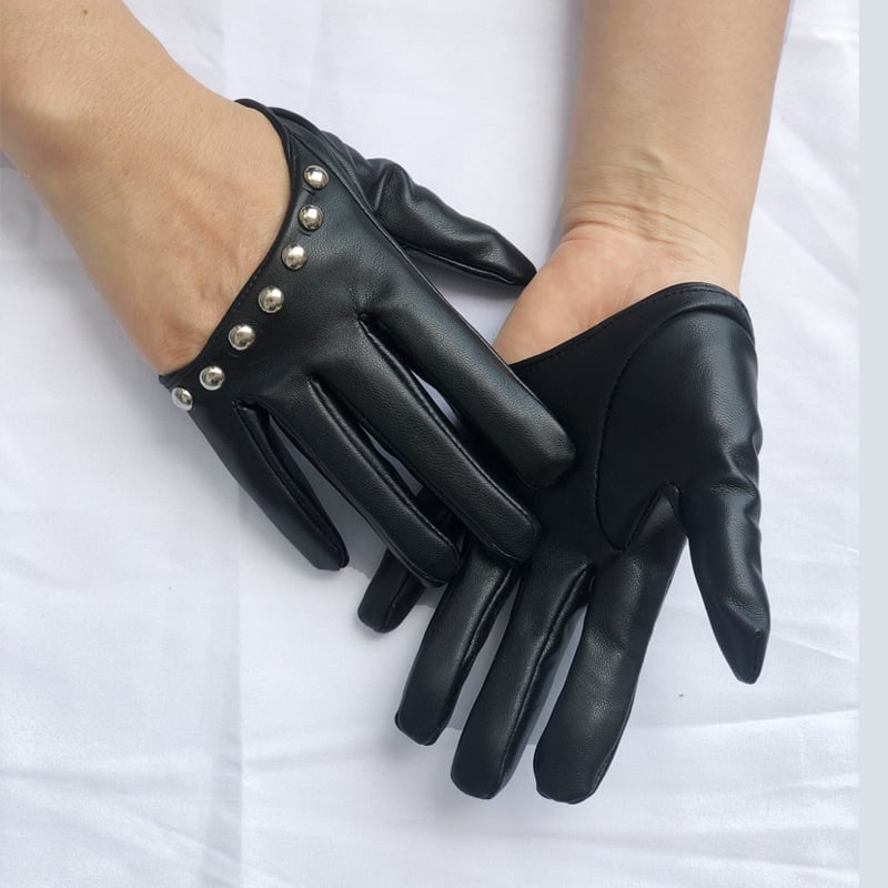 Mănuși pentru performanță în scenă, mănuși scurte cu jumătate de palmă și deget întreg, DS pentru femei, dans stradal punk sexy în club de noapte, eticheta nunții.