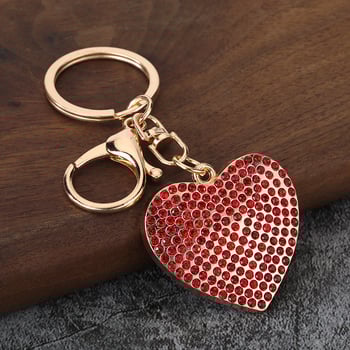 Breloc creativ în formă de inimă, la modă, încrustat cu cristale în stil coreean, geantă de cuplu rafinată și breloc auto, sursă de bunuri.