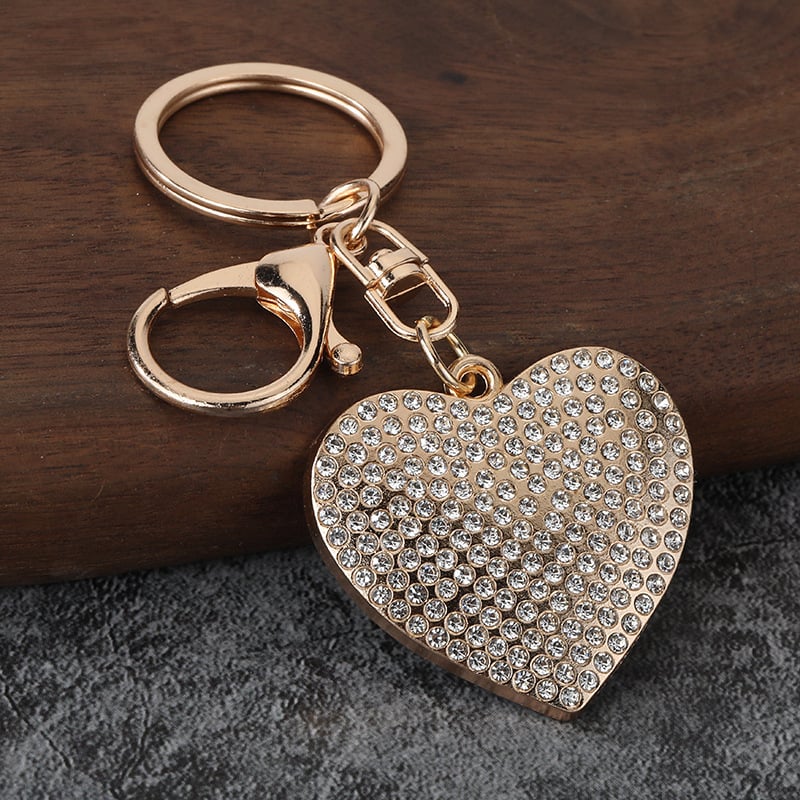 Breloc creativ în formă de inimă, la modă, încrustat cu cristale în stil coreean, geantă de cuplu rafinată și breloc auto, sursă de bunuri.