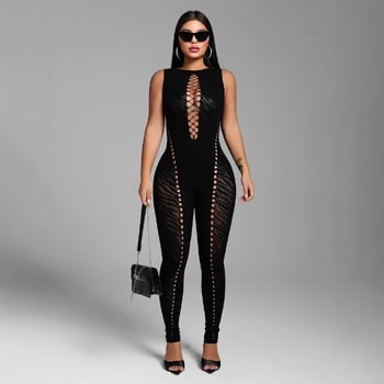 Salopetă de primăvară nouă, transfrontalieră europeană și americană, fără mâneci, cu imprimeu de tigru, cu talie înaltă, scobită în interior, sexy și la modă