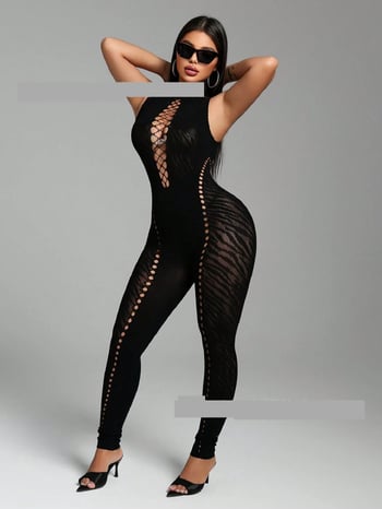 Salopetă de primăvară nouă, transfrontalieră europeană și americană, fără mâneci, cu imprimeu de tigru, cu talie înaltă, scobită în interior, sexy și la modă