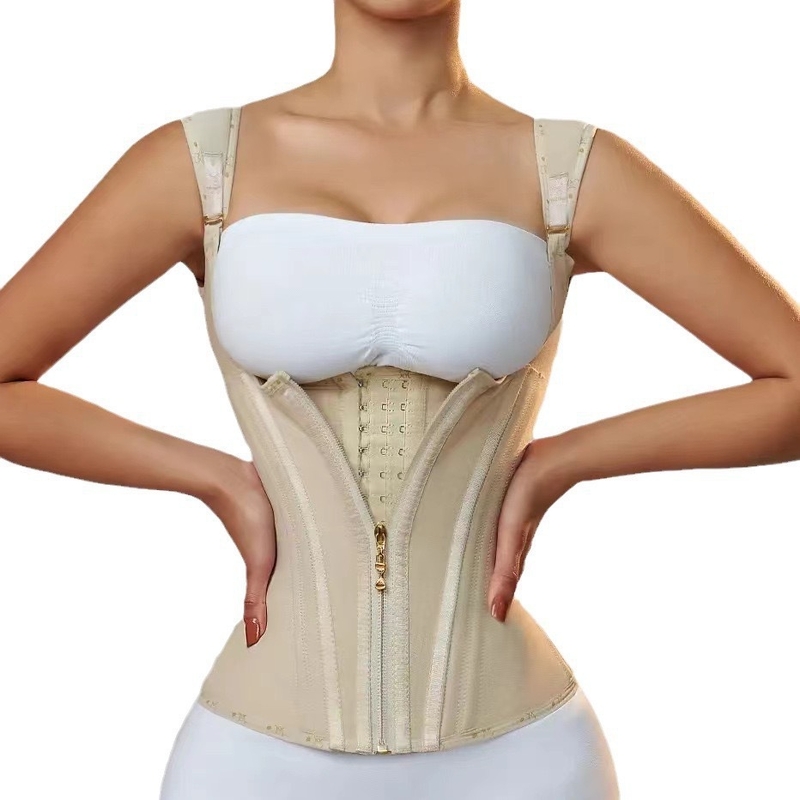 Corset din neopren, stil transfrontalier, cu fermoar și cataramă, lenjerie intimă modelatoare retro, corset amazonian.