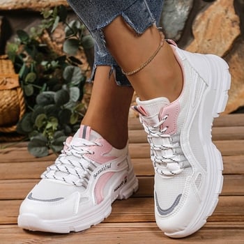 Дамски спортни обувки, модерни ежедневни леки обувки с дишаща мрежеста горна част, идеални за лятото, тънки, модерни и универсални.