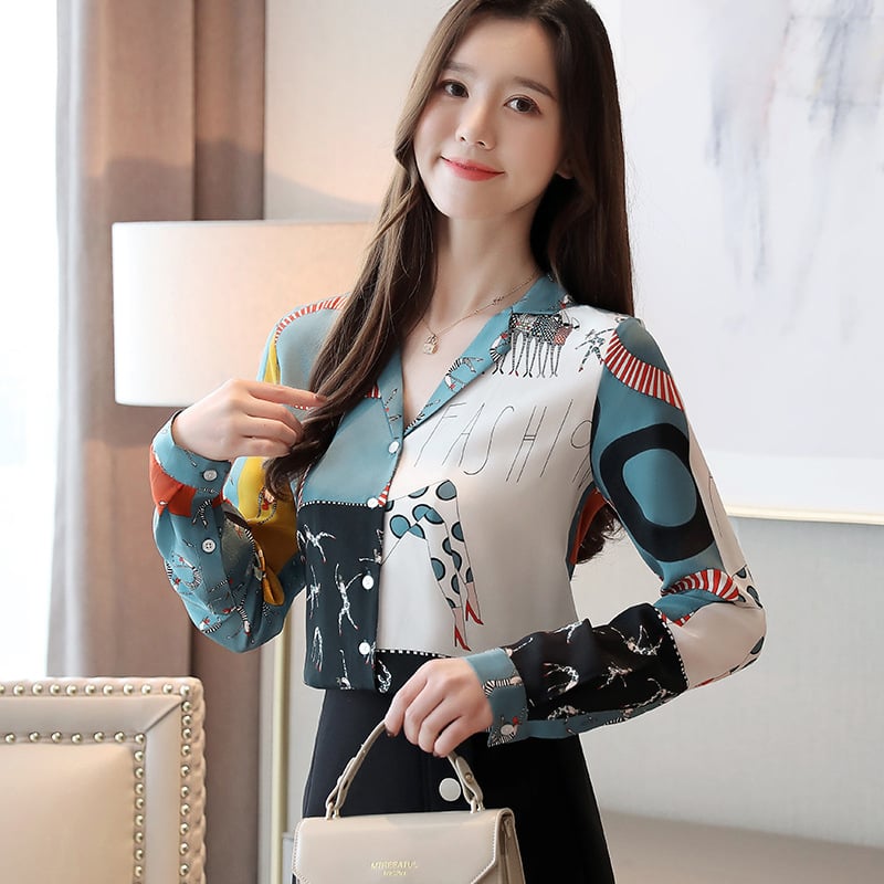 Реални снимки на пролетна дамска копринена риза за 2025 г., дълъг ръкав, модна риза с черничев цвят, уникален дизайн