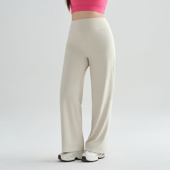 Йога панталони с големи размери, с висока талия, свободна кройка, широки крачоли, за жени, подходящи за бягане, йога и фитнес