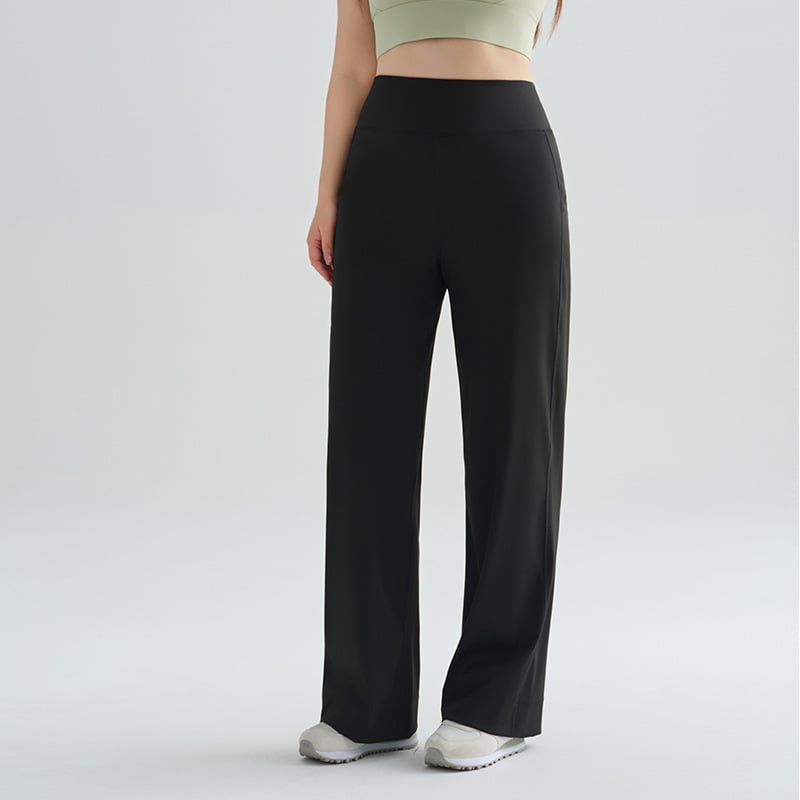 Йога панталони с големи размери, с висока талия, свободна кройка, широки крачоли, за жени, подходящи за бягане, йога и фитнес