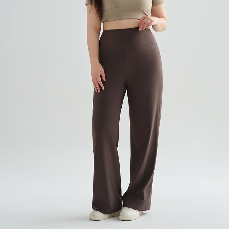 Йога панталони с големи размери, с висока талия, свободна кройка, широки крачоли, за жени, подходящи за бягане, йога и фитнес