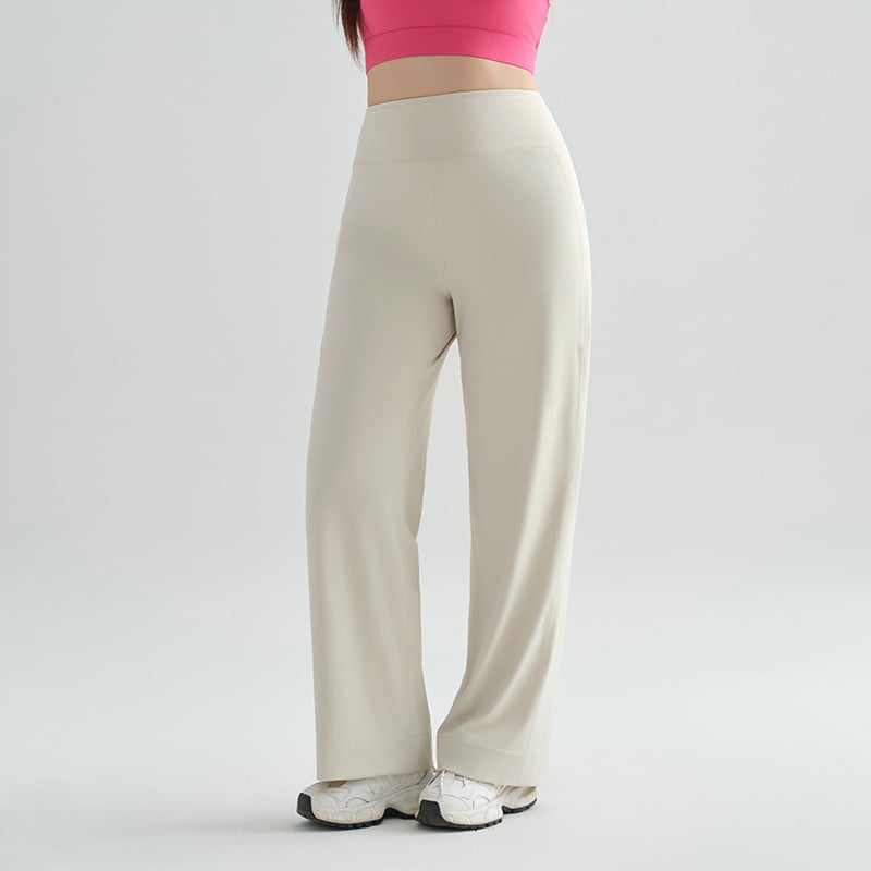 Йога панталони с големи размери, с висока талия, свободна кройка, широки крачоли, за жени, подходящи за бягане, йога и фитнес