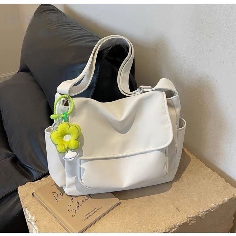 Дамска чанта през рамо на едро, нов стил, платнена, подходяща за пътуване до училище, корейски стил, свежа и сладка, ежедневна чанта през рамо за студентки