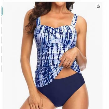 Новият едноцветен бански костюм , дамски секси плисиран слим бикини бански, бански костюм за трансгранична ваканция за жени