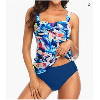 Новият едноцветен бански костюм , дамски секси плисиран слим бикини бански, бански костюм за трансгранична ваканция за жени