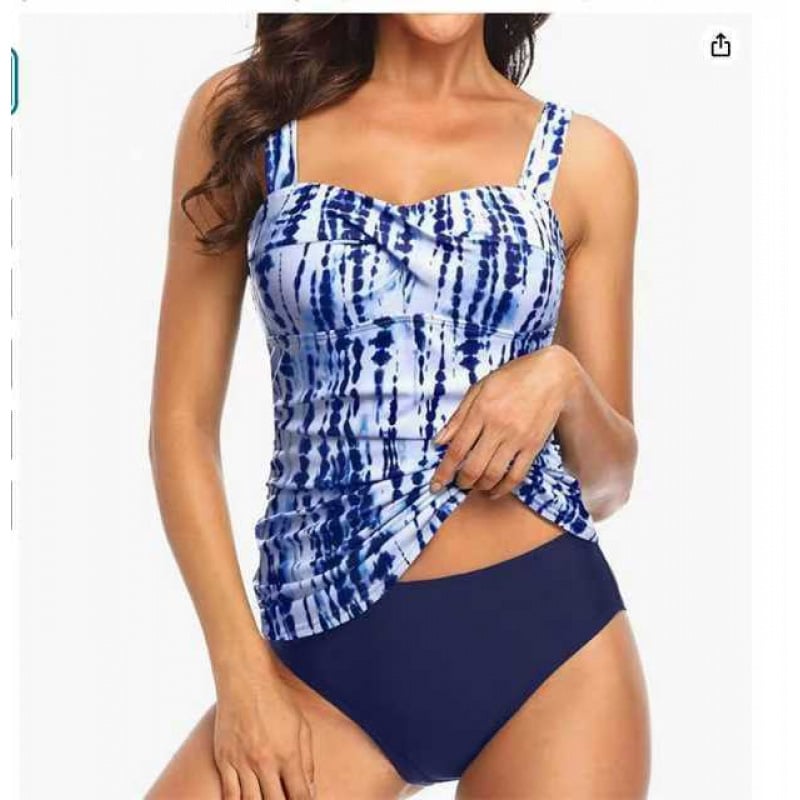 Новият едноцветен бански костюм , дамски секси плисиран слим бикини бански, бански костюм за трансгранична ваканция за жени