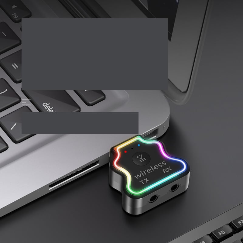 5.1 Bluetooth приемник/предавател, USB 7-цветен светлинен аудио предавател, Bluetooth предавател за лаптоп/телевизор