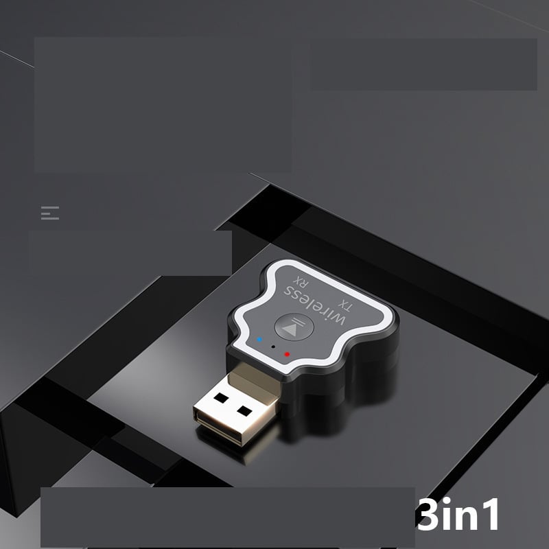 5.1 Bluetooth приемник/предавател, USB 7-цветен светлинен аудио предавател, Bluetooth предавател за лаптоп/телевизор