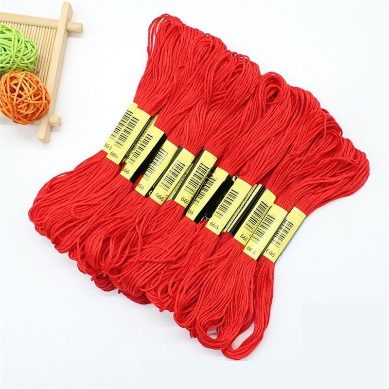 Keresztöltéses cérnák, 10 színű hímzőcérnák, 6 szál szálonként, 8 méter, barkács hímzőcérnák, poliészter és pamut hímzés színátmenettel