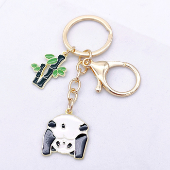Китайски стил креативен ключодържател от бамбук в Ченгду, панда, украшение „Направи си сам“, сплав, аксесоари, чанта, висулка, подарък, ключодържател