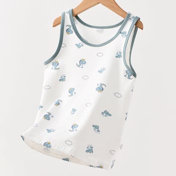 Vestă nouă din bumbac pur pentru băieți, vestă de vară respirabilă pentru copii mai mari, maiou exterior, strat de bază pentru toamnă și iarnă.