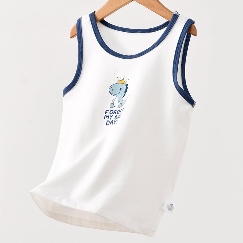 Vestă nouă din bumbac pur pentru băieți, vestă de vară respirabilă pentru copii mai mari, maiou exterior, strat de bază pentru toamnă și iarnă.