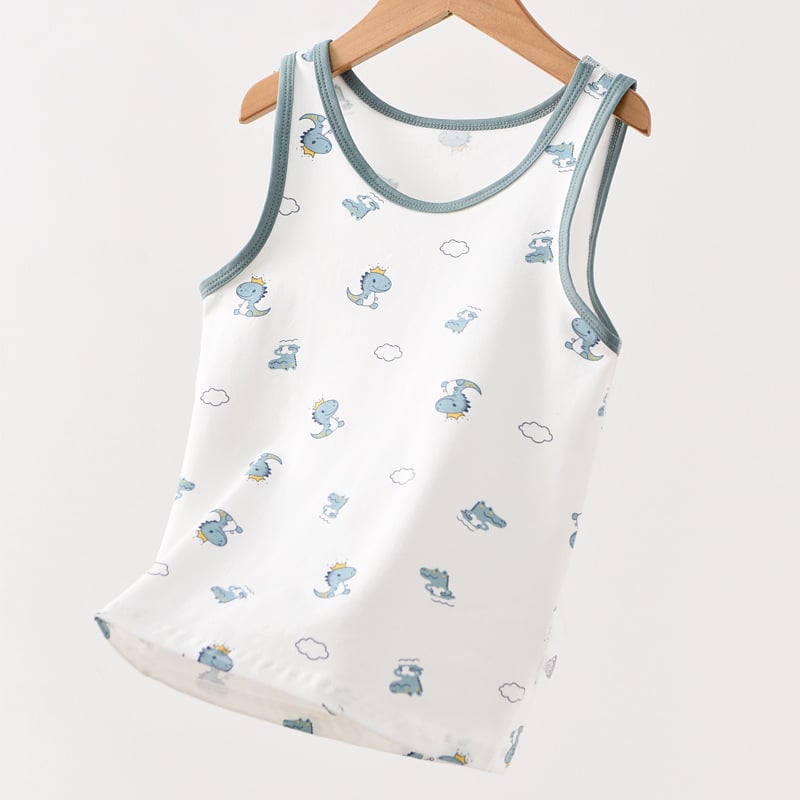 Vestă nouă din bumbac pur pentru băieți, vestă de vară respirabilă pentru copii mai mari, maiou exterior, strat de bază pentru toamnă și iarnă.