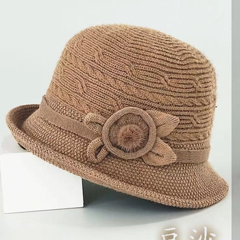 Căciulă tricotată de toamnă și iarnă pentru comerț exterior, cu boruri rulate, pălărie de pescar la modă în stil coreean, pălărie elegantă pentru femei, pălărie de soare în stil britanic