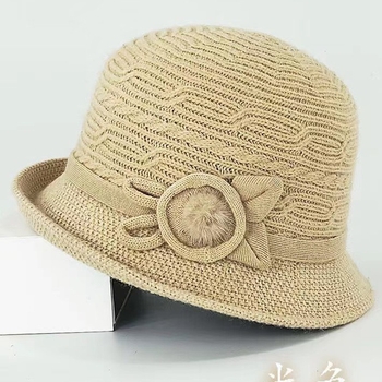 Căciulă tricotată de toamnă și iarnă pentru comerț exterior, cu boruri rulate, pălărie de pescar la modă în stil coreean, pălărie elegantă pentru femei, pălărie de soare în stil britanic