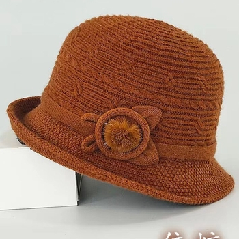 Căciulă tricotată de toamnă și iarnă pentru comerț exterior, cu boruri rulate, pălărie de pescar la modă în stil coreean, pălărie elegantă pentru femei, pălărie de soare în stil britanic