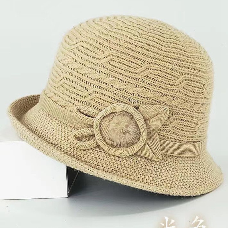 Căciulă tricotată de toamnă și iarnă pentru comerț exterior, cu boruri rulate, pălărie de pescar la modă în stil coreean, pălărie elegantă pentru femei, pălărie de soare în stil britanic