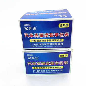 Автомобилен електронен комбиниран измервателен уред за температура и напрежение на водата, камион, оборудван с двуфункционален цифров дисплей, интегриран измервателен уред 12V/24V.