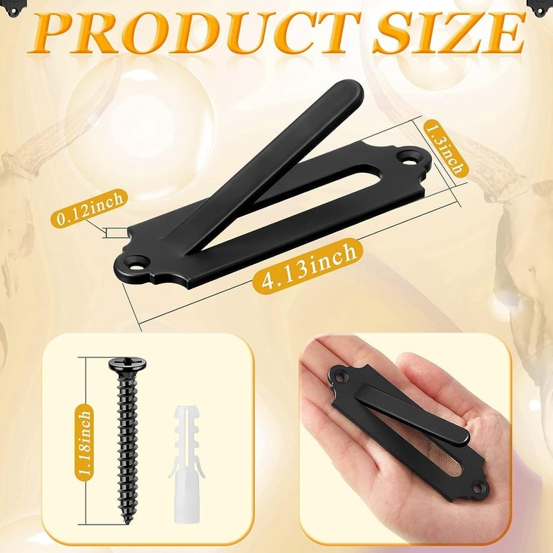 Határokon átnyúló, nagy teherbírású vadászkoponya-horog, szénacél, erős szeg, fekete dekoratív kézműves anyag, szarvas- és szarvasmarha-koponyahorog