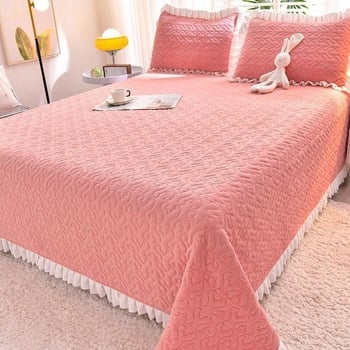 Κάλυμμα στρώματος από παχύρρευστο fleece γάλακτος, καπιτονέ σεντόνι από fleece, για οικιακή χρήση, ζεστό σεντόνι με επένδυση fleece, προστατευτικό στρώματος, παπλωματοθήκη, μαξιλάρι στρώματος.