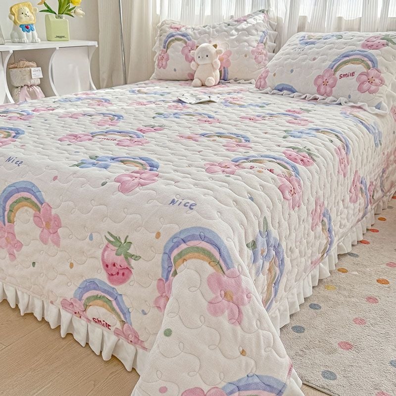 Κάλυμμα στρώματος από παχύρρευστο fleece γάλακτος, καπιτονέ σεντόνι από fleece, για οικιακή χρήση, ζεστό σεντόνι με επένδυση fleece, προστατευτικό στρώματος, παπλωματοθήκη, μαξιλάρι στρώματος.