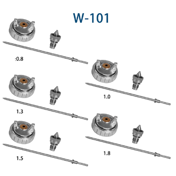 Ο κατασκευαστής παρέχει σετ τριών τεμαχίων καπακιών ακροφυσίων για πιστόλι βαφής W101/71/77, μεγάλης διαμέτρου, υψηλής απόδοσης, υψηλού ψεκασμού