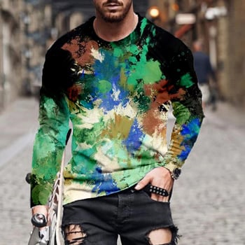 Φθινόπωρο 2023 Νέα Άφιξη Ανδρικό T-shirt με Στρογγυλή Λαιμόκοψη και Στάμπα, σε Ευρωπαϊκό και Αμερικανικό Στυλ, Φθινόπωρο 2023